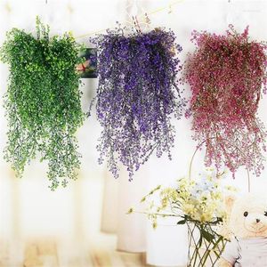 Decorative Flowers Artificial Plant Vine Wall Hanging Rattan Leaves Branches Outdoor Garden Home Decoration Green Ivy