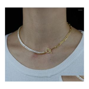 Hänge halsband tjocka kedja växelklipp choker blandad länkad tennis för kvinnor minimalistisk halsband smycken droppleverans hänge dhw3y