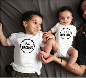 Family Matching Outfits Kids Boys Girls Tights Summer T-shirt Casual Shirt Top Printed Big/Little Brother/sisters T-shirt Short Sleeve T-shirt G220519