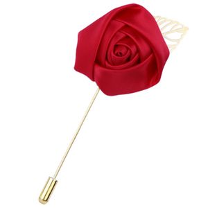 Foglie da uomo in tessuto fatto a mano fiore rosa spilla pin matrimonio XZ004