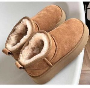 UG GS Winter Women Platform Bot Classic Mini Booties Kobieta moda futro puszyste grube podeszwy buty śnieżne