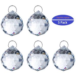 Other Garden Supplies H D 5pcs/lot 20mm Clear Faceted Crystal Chandelier Parts Pendant Prisms Lighting Ball feng shui Suncatcher Wedding Home Decor G230519