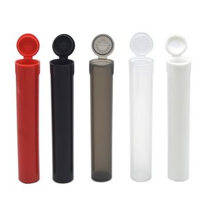 DHL Pop Top 116mm Pre Roll Packaging Tube Bottle Plastic Doob Joint Blunt Pre-Rolling Pill Container har en inre diameter 0,688 tum och längd 4,6 tum