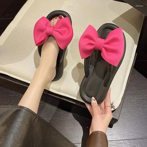 Slippers Women Home Flat Bow Designer Sandals 2023 Summer Casual Slides Bathroom Woman Slipper Flip Flop Platform Shoes