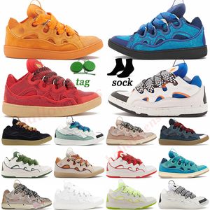 Lyxdesigner mesh skor män kvinnor laceup extraordinär präglad läder 2023 mode trottoarkant sneakers kalvskinn gummi nappa plattformsulen sko logotyp storlek 45