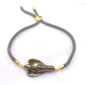 Charm Bracelets Pyrite Angel Rope Connecter Adjustable Bracelet