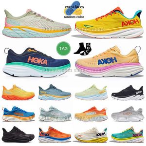 Hoka ONE ONE Bondi 8 Designer Shoes Hokas Clifton 9 8 free people movement Womens Athletic Platform Trainers black white pink bottoms grey blue red Outdoor Sneakers