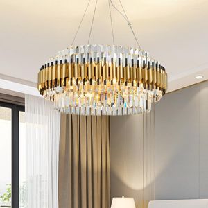 Pendelleuchten Postmodern Licht Luxus Kristall Kronleuchter Wohnzimmer Esszimmer Schlafzimmer Einfache und atmosphärische Duplex Stehlampe