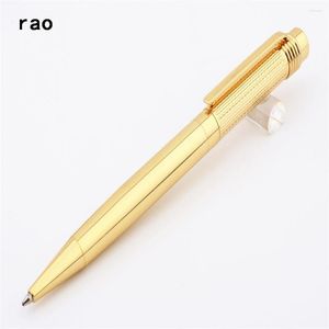 Luxury Quality Blue Ink Pen 855 Golden Business Office Medium Nib Ballpoint