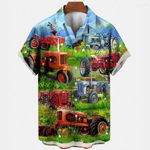 Men's Casual Shirts Trunk Animal 3d Print Hawaiian Men Women Fashion Blouses Beach Camisas Summer Blouse Men's Lapel Shirt Cuba