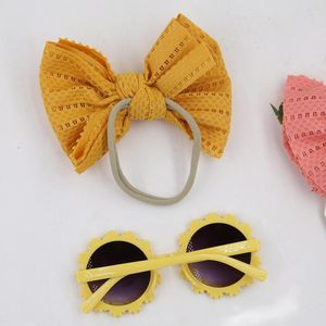 Hair Accessories Cartoon Children Sunglasses Hairband Combination Set Summer Butterfly Tie Daisy Two Piece For Kids Gifts