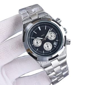 luxury mens watch top brand designer chronograph Full Stainless Steel band man watches high quality water resistand wristwatches for men Birthday Christmas gift
