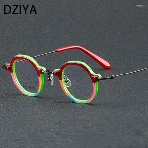Sunglasses Frames Vintage Round Acetate Glasses Color Stripe Steam Punk Prescription Optical Eyewear Reading 60556
