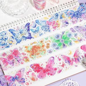 Gift Wrap 1 Roll Tape 6cm 1,5 m Pet Fantasy Butterfly Laser 3D Silver Hand Ledger Decoration Collar Sticker 4 Kinds