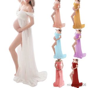 Couple Maternity Photography Dress Props Maternity Gown Floral dress Fancy Shooting Photo Spring Autumn Pregnant Dresses R230519