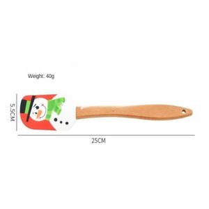 factory outlet Christmas Cake Tools Wooden Handle Kitchen Fondant Cream Spatula Silicone Butter Scraper Kitchen Baking Tool