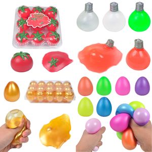 Descompressão brinquedo de brinquedo de tomate inquebrável pólo de ventilação beliscão criativa aliviar brinquedos de estresse de ansiedade