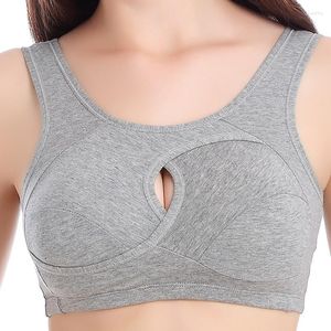 Roupa de ioga Sport Sport Bra Tamanho grande colete de algodão reuniu amamentação para amamentação sem roupas íntimas anti-expansão do anel de aço