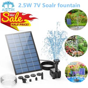 Diğer Bahçe Malzemeleri Aisitin 2.5W Solar Çeşme Pompası 6Nozzle ve 4ft Su Borusu Kuş Banyosu Gölet Bahçesi ve Diğer Yerler için Güneş Partisi Pompası G230519