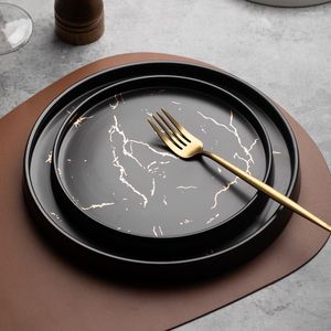 Пластины в европейском стиле мраморная керамическая западная тарелка творческий ресторан димсамский стейк-стейк Круглый посуда