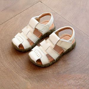 Sandals High Quality Genuine Leather Sandals For Boys Girls 2023 Summer Beach Sandal Children Anti-slip Real Leather Shoes Kids Footwear AA230518