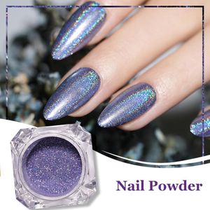 Nagel glitterbox pulver krom pigment iriserande silverkonst damm glittrande gelpolska för manicurenail