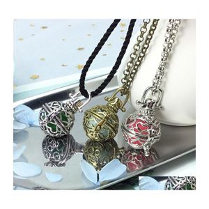 Collane con ciondolo Diffusore di olio essenziale Carillon vintage Palla musicale Collana con medaglione d'amore a forma di cuore Per le donne Accessori fai da te Drop De Dhlly