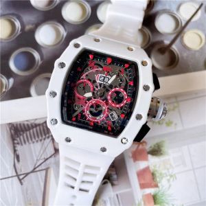 187women Silica gel strap 6-pin 2022 Fashion Brand Automatic quartz Watches Men's Waterproof Skeleton WristWatch With