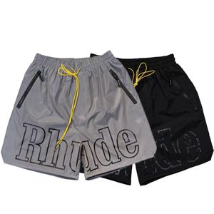 shorts rhude masculinos conjuntos masculinos curtos calças de treino soltas e confortáveis moda seja popular 2023 novo estilo s m l xi poliéster solto Melhor qualidade