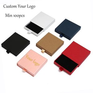 Boxes Custom Paper Drawer Jewelry Box for Necklace Ring Earrings Jewelry Packaging for Small Business Gift Boxes for Jewellery