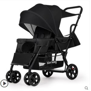 Strollers Strollers# Twin Baby Stroller Size Treasure Double Car Second Child Trolley Detachable Front And Rear Seat Light Folding Can Sit