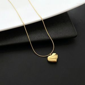Pendant Necklaces Chunky 3D Heart Choker Necklace For Women Y2K Gold Color Birthday Jewelry Gift Teen Girls Dropship