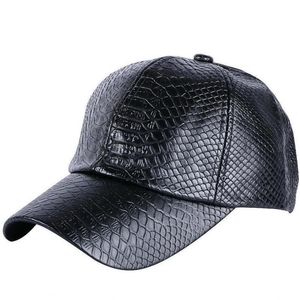 Boll Caps Snake Skin Baseball Cap Ball Caps For Men mode pu läder pappa hattar utomhus fritid hip hop gorras para hombre 230518