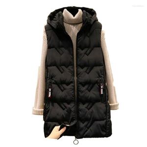 Gilet da donna Plus Size 3XL Gilet con cappuccio Cappotto da donna Piumino in cotone Lungo NICE Giacca invernale da cappello staccabile di media lunghezza