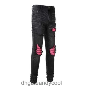 Amirres Jeans Designer Pants Man 23 season new worn-out patch Denim washable black jeans ragged beggar leg pants personality amr 80LP