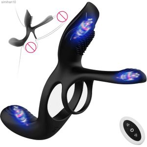 Adult Toys 2023 New Vibrator for Couple 3 in 1 Vibrating Cock Ring with 10 Modes Clitorals Stimulator for Women Adult Sex Toys Games L230519