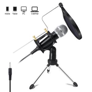 Mikrofonlar Lefon Kayıt Kondenser Mikrofon Cep Telefonu Bilgisayar PC Karaoke Mic Tutucu Android 35mm Fiş 230518