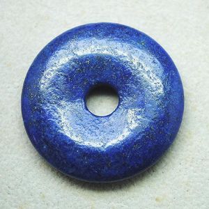 Beads 1PCS Nature Lapis Lazuli Stone Pendants Donuts Shape 25MM 30MM 40MM 50MM For Women's Necklace Making Accessories Top Fashion