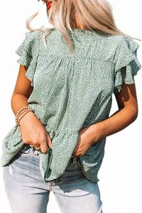 Zielony geparda zauważona ruffle Top 2023 Hot New A1bz#