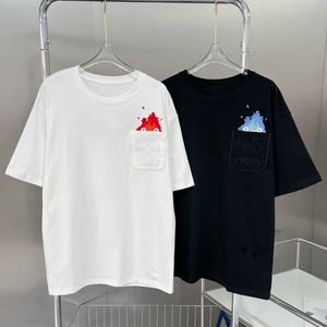 2023 Summer New High Edition Loose Simple Unisex Fire Letter Couple Round Neck Short Sleeve T-Shirt