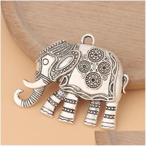 Hänge halsband 5st/mycket stora lyckliga elefant djur tibetanska sier charms hängen för halsbandsmycken gör tillbehör släpp deli dham4