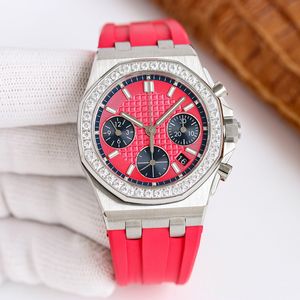 Ladies Watch Diamond Watch Mechanical Movement Wristwatch 37mm Soft Rubber Strap Sapphire Waterproof Orologio Di Lusso Multiple Colours