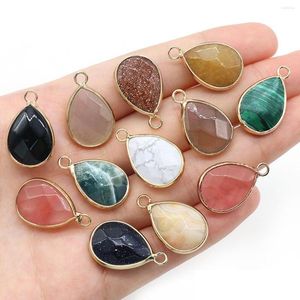 Pendant Necklaces Natural Drop Shape Faceted Rose Quartz Malachite Womens Jewelry Making Necklace Bracelet Gift 23X14Mm Delivery Pend Dhw5G