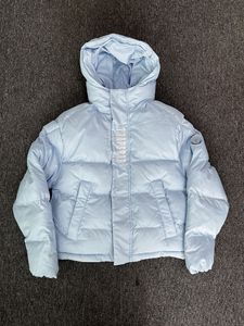 Trapstar London Decoded Hooded Puffer 2.0 Ice Blue Jacket 자수 레터링 까마귀 겨울 코트