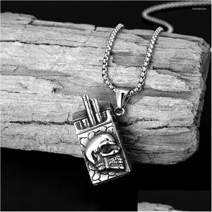 Pendant Necklaces Man Trend Nightclub Hiphop Chains Woman Fashion Personality Skl Cigarette Case Sweater Chain Stainless Steel Drop Dhzye