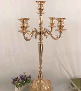 60cm / 100cm) Candelabro alto in metallo dorato Portacandele a 5 braccia per la decorazione di nozze Tavolo da ricevimento Centrotavola Decorazioni per feste di eventi imake914