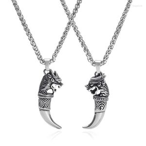 Pendant Necklaces Punk Cool Brave Wolf Teeth Necklace Women Men Lucky Jewelry