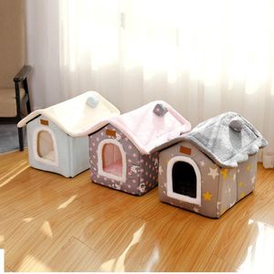 Mats Cozy cat house cave cute design puppy winter warm bed house kennel fleece soft kennel for small and mediumsized dogs
