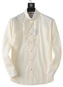 2023 Designers Mens Dress Shirts Wedding social shirt Business Fashion Casual Shirt Brands Men Spring Slim Fit Shirts chemises de marque pour hommes size M-3XL