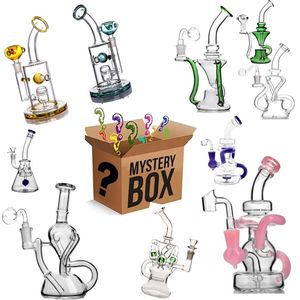 AUF LAGER Mystery Box Surprise Blined Box Mehrere Stile, zufällige Lieferung Shisha Bong Grüne robuste Wasserglas-Shisha zum Pfeifenrauchen